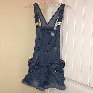 Jean shorts overalls
